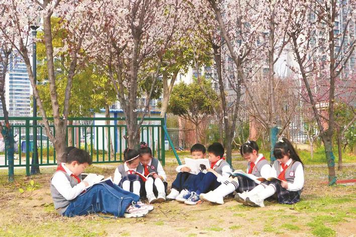 淮北市各中小学新学期迎来春光满园